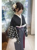 袴田スタイルヘアアレンジゆるふわシニヨン