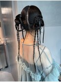 【ツインカチモリ】結婚式銀座お団子カチモリタイトヘアセット