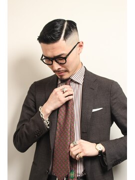 メリケンバーバーショップ フクオカ(MERICAN BARBERSHOP FUK) ソフトツーブロックフェザーマッシュくせ毛風パーマbb12