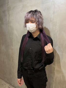 リエコー(RE'ECHO) パープルカラー/ロングウルフ/プルエクステ/オーダーカラー