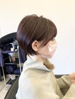 セジールへアメゾン(SAISIR HAIRMAISON)&nbsp;ショートボブマッシュくびれ前髪あり耳かけ
