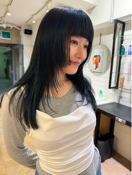 ローレン(LOREN) 黒髪/ボブルフ/ネビージュ/小顔/ワンレン/栄/髪質改善/前髪