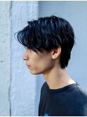 スーツ短髪ツーブロック束感モテる黒髪シークレットパーマ流行
