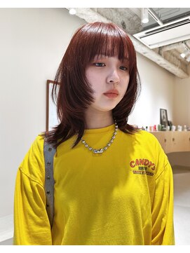 ニール シトロン 名古屋 伏見 丸の内(NEELU citron) 【NEELU_misa】レイヤーカット オレンジブラウン