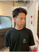 MEN’S HAIR/ブルーブラック/フェザーパーマ/心斎橋