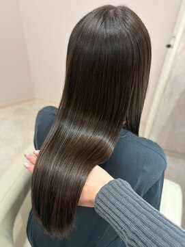 ソンノ(sonno) オリーブグレージュカラー 透明感カラー 髪質改善ストレート