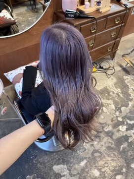 チャプター 問屋町(chapter) ケアブリーチダブルカラーラベンダーグレージュレイヤーカット