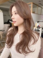 バイオレット 栄店(Violet)&nbsp;小顔ロングレイヤーカットマロンベージュワンレンウェーブ巻き髪