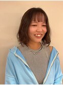 透明感ブラウン/ミディアム/ゆるふわカール