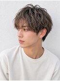 ニュアンスパーマ×ナチュラルベージュ/メンズ