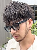 波巻きスパイラルパーマツイストスパイラルツーブロック
