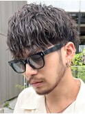 波巻きスパイラルパーマツイストスパイラルツーブロック