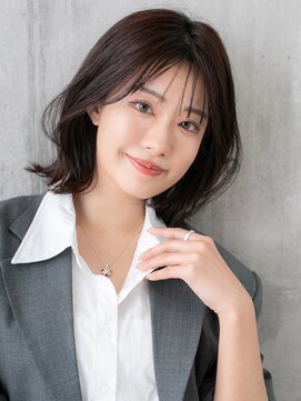 イメチェン/ホワイトブロンド/外ハネボブ/ワイドバング/仙台64