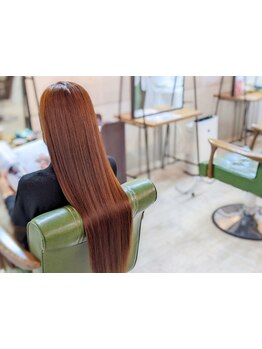 髪のダメージを最小限に抑え,艶感溢れるカラーが自慢◎[馬出/トリートメント/縮毛矯正/白髪染め/髪質改善]