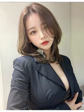 オリジンズヘアーセカンド 守谷店(Origins hair 2nd) カーキ系グレージュ白髪ぼかしカラー×BYKARTE TR