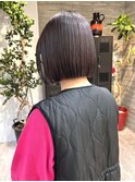 ラベンダーグレージュ暗髪カラーくすみカラーブリーチなしカラー