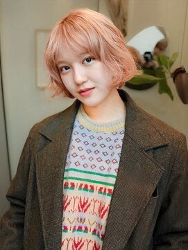 シティ(sity.) ブリーチカラー　ピンクベージュ　ボブ　天神大名