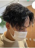 縦落ちツイストスパイラル/波巻きパーマ/カルマセンターパート