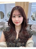大人可愛い顔まわり韓国ヘア　顔周りカット前髪似合わせカット