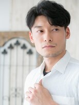 モッズヘア メン 仙台愛子駅前店(mod's hair men)&nbsp;かき上げブラックカルマパーマ刈り上げクロップ仙台愛子