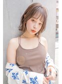 ＃ホワイトグレージュミニウルフチェリーブラウン