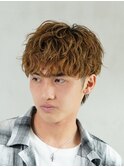 難波ツイストパーマメンズスパイラルパーマフェザーショート色気