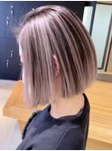ボブ韓国ヘアハイライトカラーミディアム_ba372442