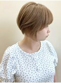 ハイトーン ミルクティーベージュ レイヤーボブ 前下がり