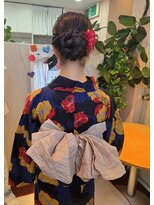 ヘアーメイクサロン ソエル(Sowelu) 浴衣ヘア　みつあみお団子ヘア