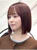 くすみベージュ/ボブ/前髪/レイヤー/小顔/髪質改善/縮毛矯正渋谷