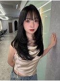 レイヤーカット/ブルーブラック/韓国ヘア