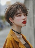 イメチェン　外ハネ　ボブ　美髪　ワイドバング　ブルーブラック