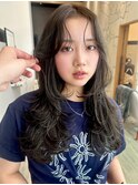 ロングレイヤーカット*フェイスレイヤー*顔周り*グレージュ