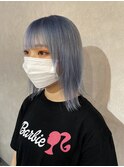 #アイスブルー#うる艶#韓国風#ブリーチカラー