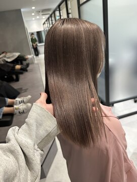 ペレ 栄店(PELE) 暖色系ミルクティー×パツっとカット☆