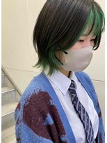 バローチェ(Barouche)&nbsp;【Barouche/中島綾子】　インナーカラー　グリーン　堀江