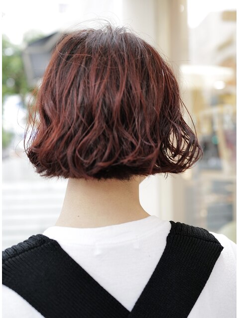 自然乾燥で決まるクセ毛風ボブヘアー