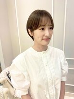 斜めバング/グレージュカラー/シルキーベージュ/ショート／銀座