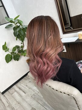 ベルヘアーデザイン 堺東(Belle hair Design) バレイヤージュ/グラデーション/ピンク