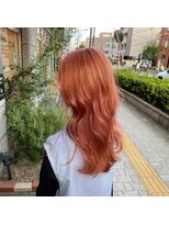ジェニーバイメノン(JENNIE by Menon)&nbsp;オレンジカラー　ハイトーン　ブリーチ　前髪
