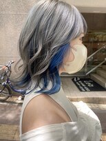 インナーカラー　シルバーブルー