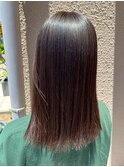 ナチュラルブラウン＿髪質改善カラー＿切りっぱなし