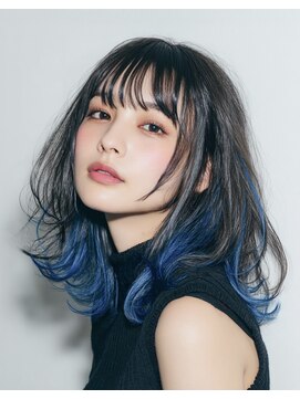 トワ 仙台店(toi) 【韓国・レイヤー】エンドカラーブルー・セミロング