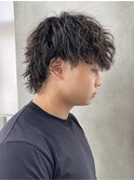 調布メンズパーマセンターパートツイストスパイラルパーマカット