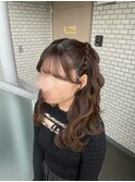 ハーフツイン ハーフアップ 編み込み オタクヘア ライブヘア