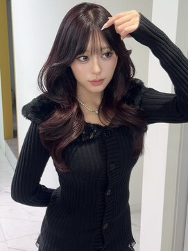 ワインレッド×王道韓国くびれ巻きへあ