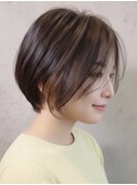 大人のショートボブ グラボブ×ココアブラウン