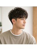 メンズツーブロックナチュラルパーマ　20代 30代 40代 50代 60代