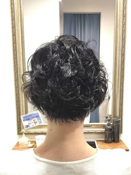 ヘアー グリーン(hair green) 30代40代50代/ショートパーマ/黒髪ショート/ふわふわパーマ