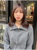 お顔周りレイヤー ベージュカラー 髪質改善カラー
